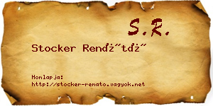 Stocker Renátó névjegykártya